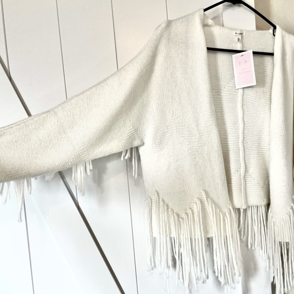 En Creme Fringe Cardigan - Picture 1 of 5